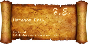 Haragos Erik névjegykártya